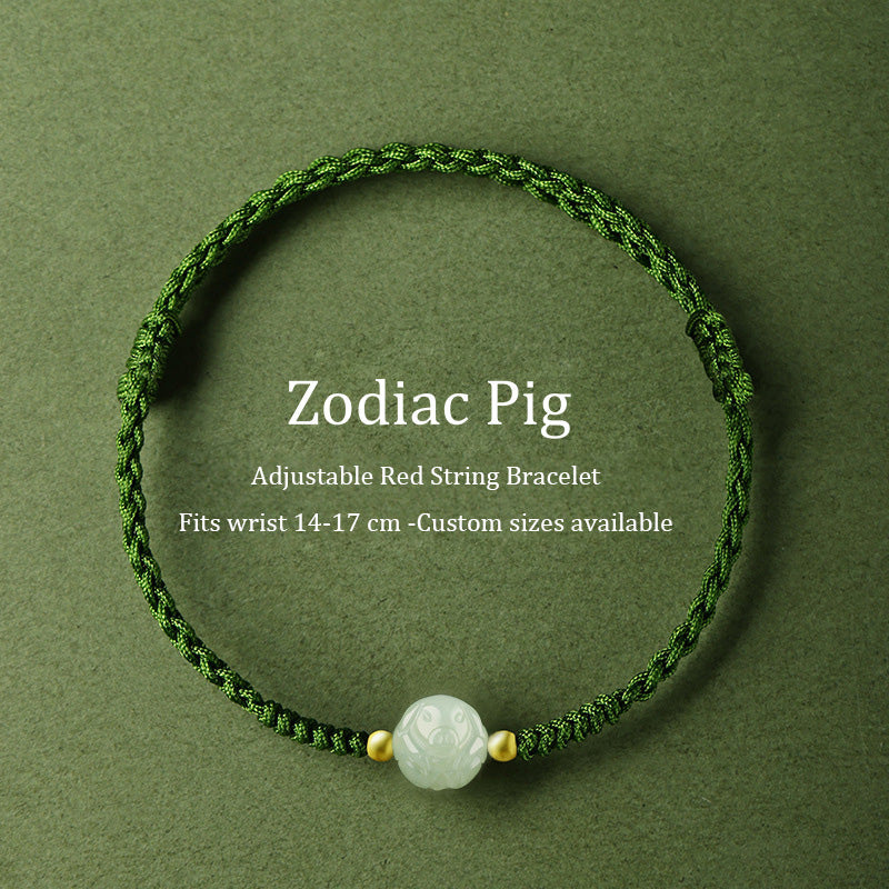 Chinese Zodiac Hetian Jade Bracelet, Traditional Protective Jade Talisman Jewelry