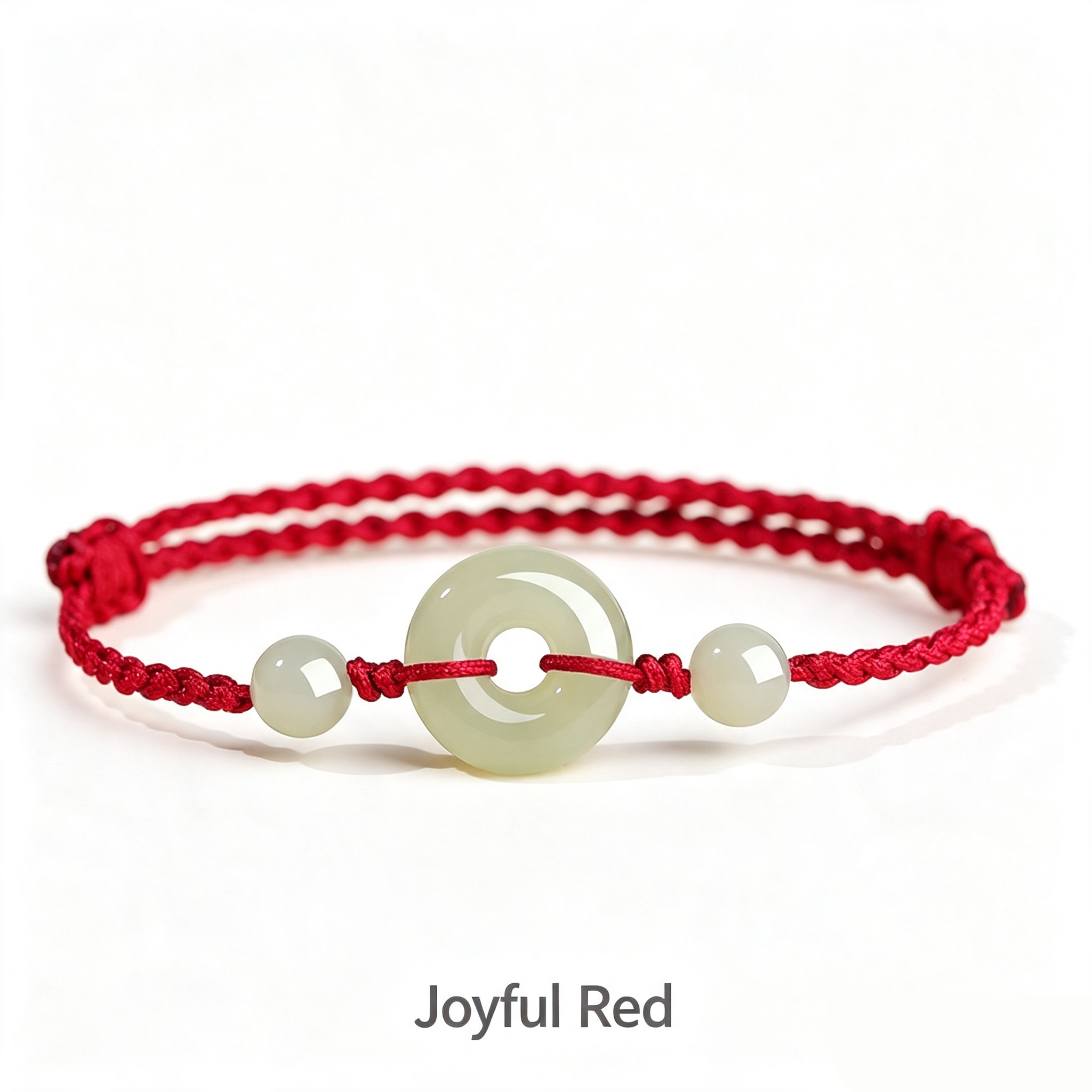 Jade Peace Buckle Multi‑Color Hand‑Woven Lucky Bracelet