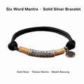 Tibetan Six Word Mantra Solid Fine Silver Handmade Wealth Lucky Bracelet
