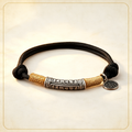 Tibetan Six Word Mantra Solid Fine Silver Handmade Wealth Lucky Bracelet