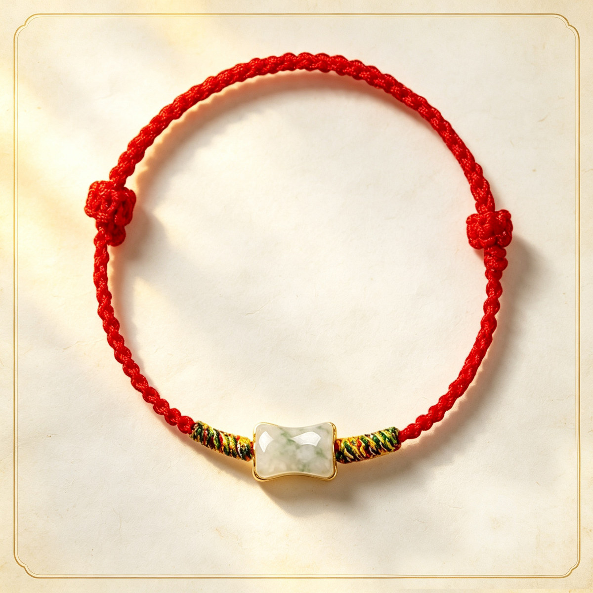 New Beginning Jade Bar Hand-Woven Cord Bracelet, Adjustable Lucky Bracelet Gift for Fresh Start & New Chapter