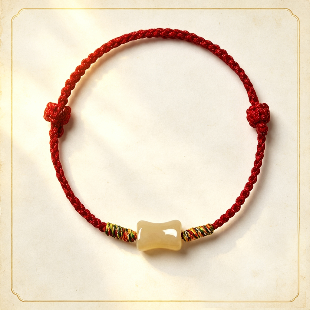 New Beginning Jade Bar Hand-Woven Cord Bracelet, Adjustable Lucky Bracelet Gift for Fresh Start & New Chapter