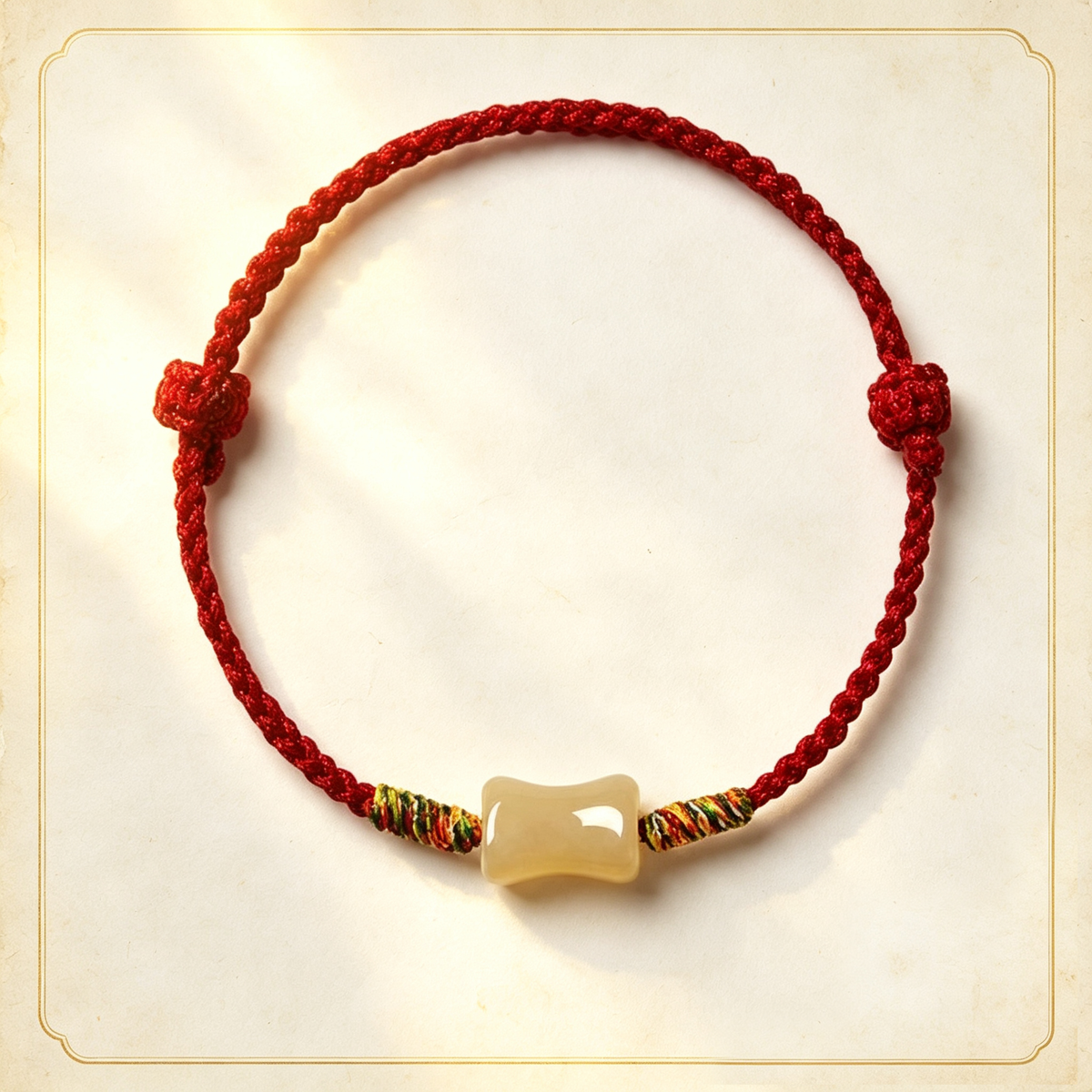 New Beginning Jade Bar Hand-Woven Cord Bracelet, Adjustable Lucky Bracelet Gift for Fresh Start & New Chapter