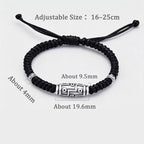 Nine-Eyed Dzi-Inspired Handwoven Bracelet for men