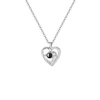 Custom Photo Projection Heart Necklace, Personalized Memory Pendant