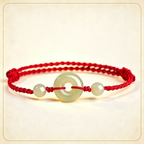 Jade Peace Buckle Multi‑Color Hand‑Woven Lucky Bracelet