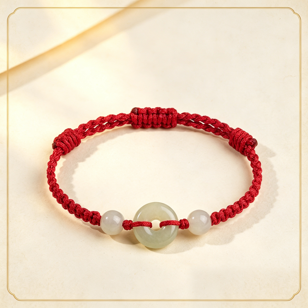Jade Peace Buckle Multi‑Color Hand‑Woven Lucky Bracelet