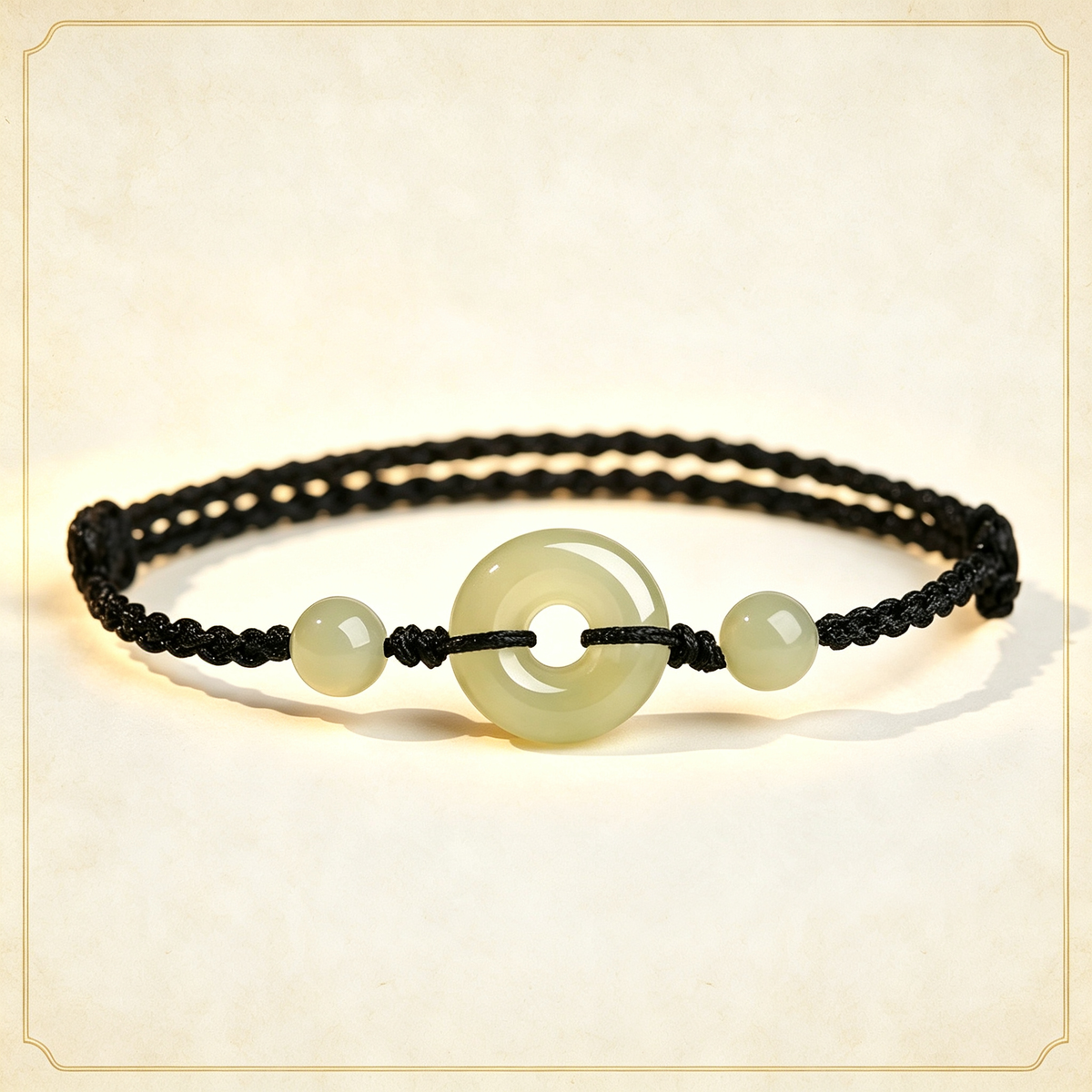Jade Peace Buckle Multi‑Color Hand‑Woven Lucky Bracelet