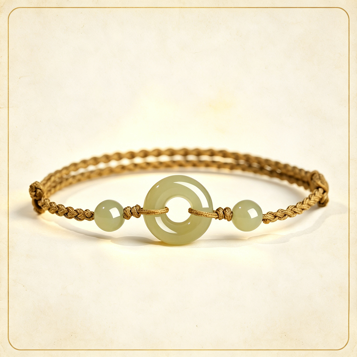 Jade Peace Buckle Multi‑Color Hand‑Woven Lucky Bracelet