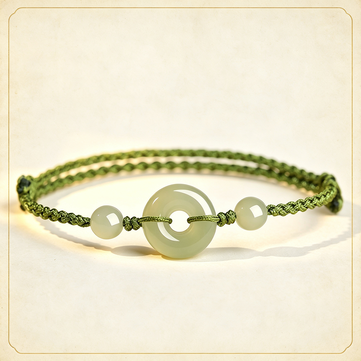 Jade Peace Buckle Multi‑Color Hand‑Woven Lucky Bracelet