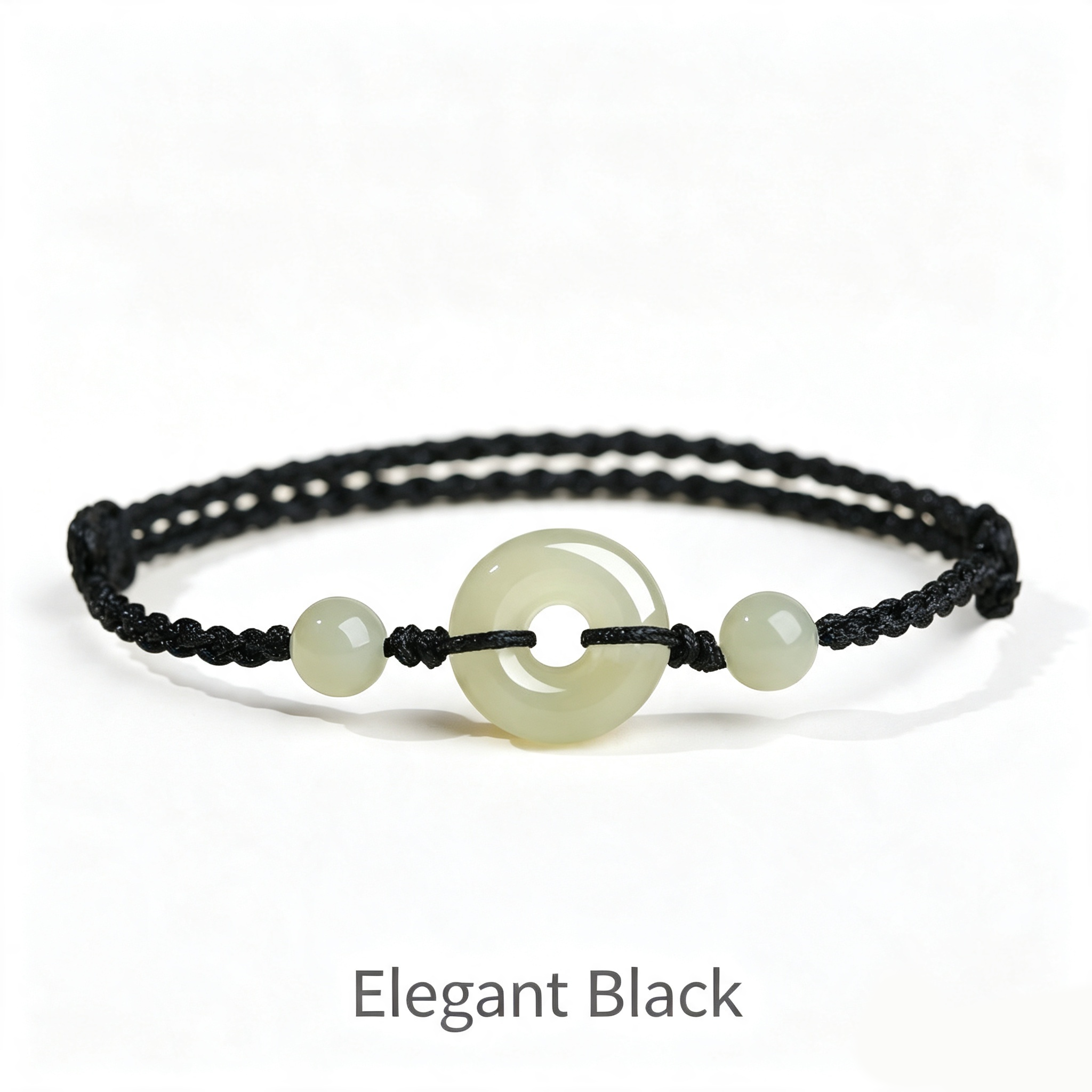 Jade Peace Buckle Multi‑Color Hand‑Woven Lucky Bracelet