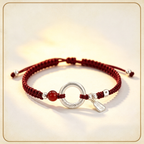 Solid Silver Peace Buckle Handmade Red String Lucky Bracelet