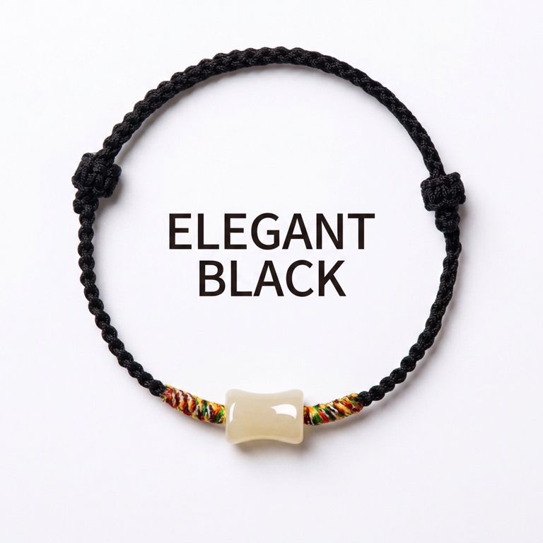 New Beginning Jade Bar Hand-Woven Cord Bracelet, Adjustable Lucky Bracelet Gift for Fresh Start & New Chapter