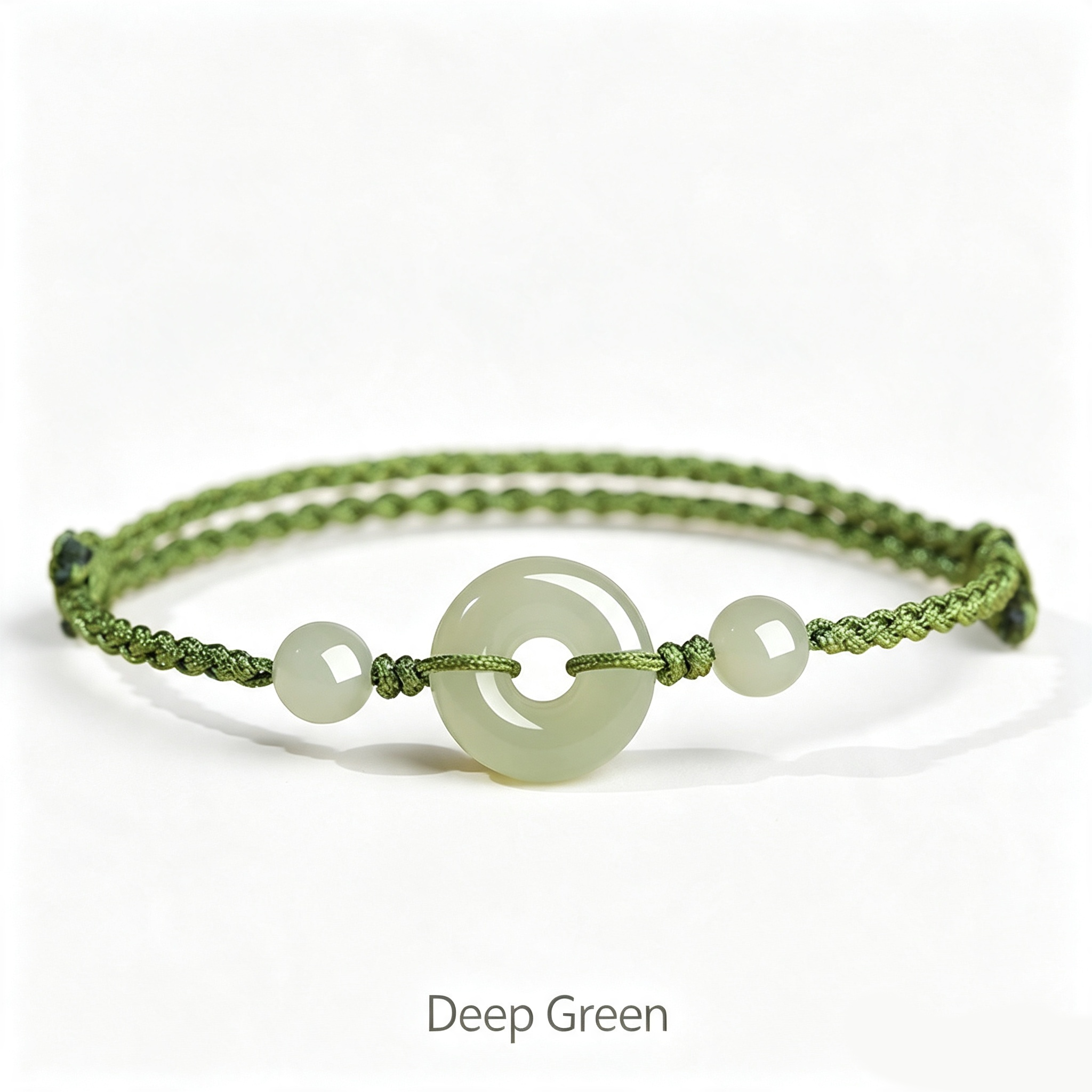 Jade Peace Buckle Multi‑Color Hand‑Woven Lucky Bracelet