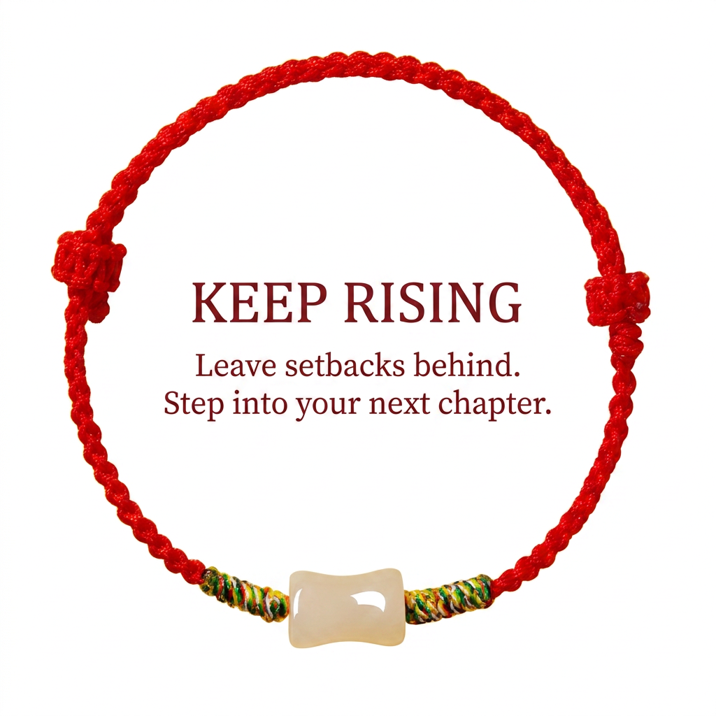 New Beginning Jade Bar Hand-Woven Cord Bracelet, Adjustable Lucky Bracelet Gift for Fresh Start & New Chapter