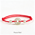 Jade Peace Buckle Multi‑Color Hand‑Woven Lucky Bracelet