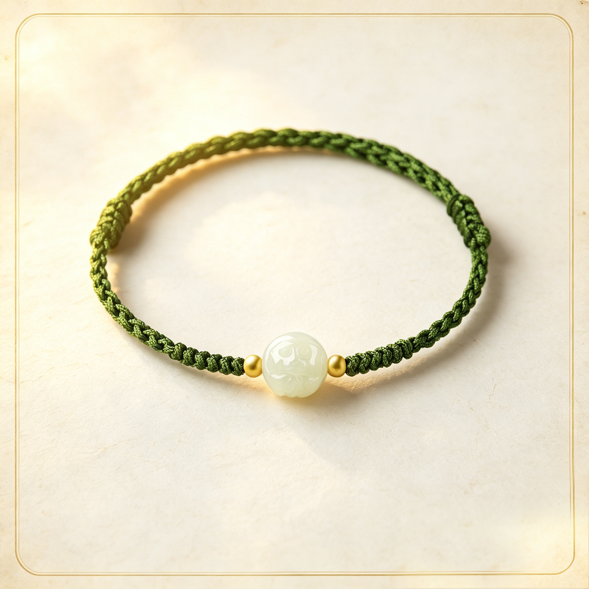 Chinese Zodiac Hetian Jade Bracelet, Traditional Protective Jade Talisman Jewelry