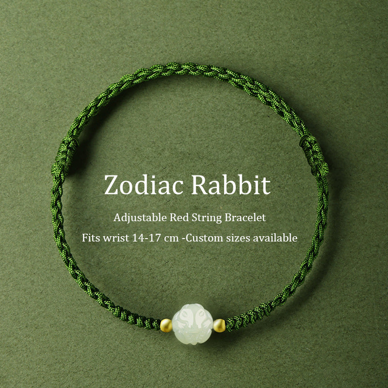 Chinese Zodiac Hetian Jade Bracelet, Traditional Protective Jade Talisman Jewelry