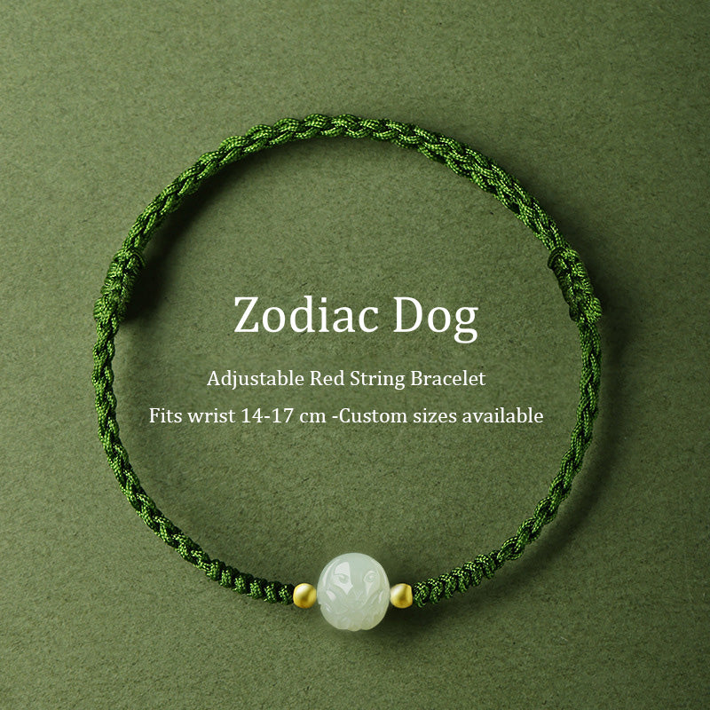 Chinese Zodiac Hetian Jade Bracelet, Traditional Protective Jade Talisman Jewelry