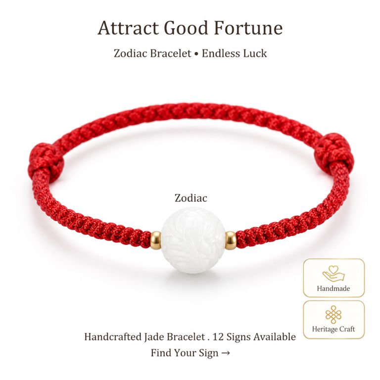 Chinese Zodiac Hetian Jade Bracelet, Traditional Protective Jade Talisman Jewelry